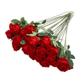 50pcs Artificial Roses Realistic Real Looking Long Stem Fake Roses for DIY Wedding Bouquets Centerpieces Arrangements Home Decorations Red