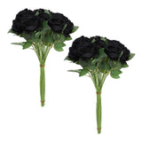 50pcs Artificial Roses Realistic Real Looking Long Stem Fake Roses for DIY Wedding Bouquets Centerpieces Arrangements Home Decorations Black
