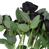 50pcs Artificial Roses Realistic Real Looking Long Stem Fake Roses for DIY Wedding Bouquets Centerpieces Arrangements Home Decorations Black