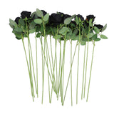 50pcs Artificial Roses Realistic Real Looking Long Stem Fake Roses for DIY Wedding Bouquets Centerpieces Arrangements Home Decorations Black