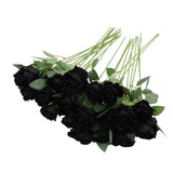 50pcs Artificial Roses Realistic Real Looking Long Stem Fake Roses for DIY Wedding Bouquets Centerpieces Arrangements Home Decorations Black