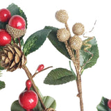 Artificial Flowers Red Berries Pine Cones for Gift Package Plastic Dried Flower Card Accessory for Wedding Party Decorations 24 Sets In Australia - Darrahopens