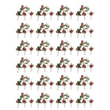 Artificial Flowers Red Berries Pine Cones for Gift Package Plastic Dried Flower Card Accessory for Wedding Party Decorations 24 Sets In Australia - Darrahopens