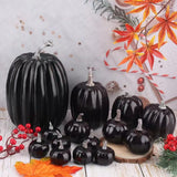 14pcs Artificial Pumpkin Black Foam Creative Lightweight Reusable Decorative Pumpkin for Ornament