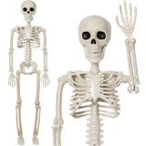 2PCS Skeleton Decorations 35.4 Inch Plastic Posable Spooky Full Body Skeleton Haunted House Prop for Outdoor Indoor Party Yard Garden Lawn Decor