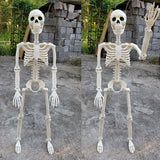 2PCS Skeleton Decorations 35.4 Inch Plastic Posable Spooky Full Body Skeleton Haunted House Prop for Outdoor Indoor Party Yard Garden Lawn Decor