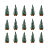 15 Pcs Miniature Xmas Tree White Snow Home Decoration Multi Purpose Desktop Mini Pine Tree for Indoor Party 7.9in