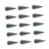 15 Pcs Miniature Xmas Tree White Snow Home Decoration Multi Purpose Desktop Mini Pine Tree for Indoor Party 7.9in