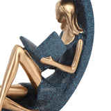 2PCS Resin Figurines Reading A Book Yoga Girl Modern Aesthetic Art Sculptures Bookshelf Bookcase Statue for Library Office Decor Gifts In Australia - Darrahopens