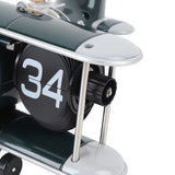 Airplane Flip Clock 12 Hours Retro Battery Powered Auto Flip Desk Clock for Living Room Bedroom Study Office Blackish Green In Australia - Darrahopens