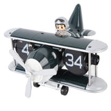 Airplane Flip Clock 12 Hours Retro Battery Powered Auto Flip Desk Clock for Living Room Bedroom Study Office Blackish Green In Australia - Darrahopens