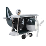 Airplane Flip Clock 12 Hours Retro Battery Powered Auto Flip Desk Clock for Living Room Bedroom Study Office Blackish Green