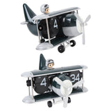 Airplane Flip Clock 12 Hours Retro Battery Powered Auto Flip Desk Clock for Living Room Bedroom Study Office Blackish Green