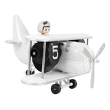 Airplane Flip Clock 12 Hours Retro Battery Powered Auto Flip Desk Clock for Living Room Bedroom Study Office White