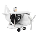 Airplane Flip Clock 12 Hours Retro Battery Powered Auto Flip Desk Clock for Living Room Bedroom Study Office White