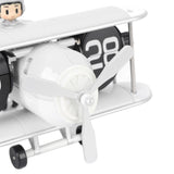 Airplane Flip Clock 12 Hours Retro Battery Powered Auto Flip Desk Clock for Living Room Bedroom Study Office White