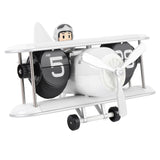 Airplane Flip Clock 12 Hours Retro Battery Powered Auto Flip Desk Clock for Living Room Bedroom Study Office White