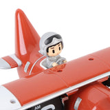 Airplane Flip Clock 12 Hours Retro Battery Powered Auto Flip Desk Clock for Living Room Bedroom Study Office Orange Red