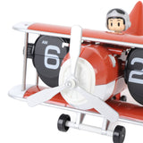 Airplane Flip Clock 12 Hours Retro Battery Powered Auto Flip Desk Clock for Living Room Bedroom Study Office Orange Red