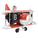 Airplane Flip Clock 12 Hours Retro Battery Powered Auto Flip Desk Clock for Living Room Bedroom Study Office Orange Red