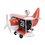 Airplane Flip Clock 12 Hours Retro Battery Powered Auto Flip Desk Clock for Living Room Bedroom Study Office Orange Red