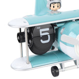 Airplane Flip Clock 12 Hours Retro Battery Powered Auto Flip Desk Clock for Living Room Bedroom Study Office Sky Blue In Australia - Darrahopens
