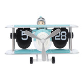 Airplane Flip Clock 12 Hours Retro Battery Powered Auto Flip Desk Clock for Living Room Bedroom Study Office Sky Blue In Australia - Darrahopens