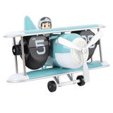 Airplane Flip Clock 12 Hours Retro Battery Powered Auto Flip Desk Clock for Living Room Bedroom Study Office Sky Blue
