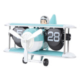Airplane Flip Clock 12 Hours Retro Battery Powered Auto Flip Desk Clock for Living Room Bedroom Study Office Sky Blue