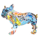 Innovative Bulldog Statue Decor Synthetic Resin Lifelike Bulldog Figurine Dog Sculpture for Living Room Office Shelf Decoration Camouflage Blue In Australia - Darrahopens