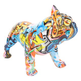 Innovative Bulldog Statue Decor Synthetic Resin Lifelike Bulldog Figurine Dog Sculpture for Living Room Office Shelf Decoration Camouflage Blue In Australia - Darrahopens