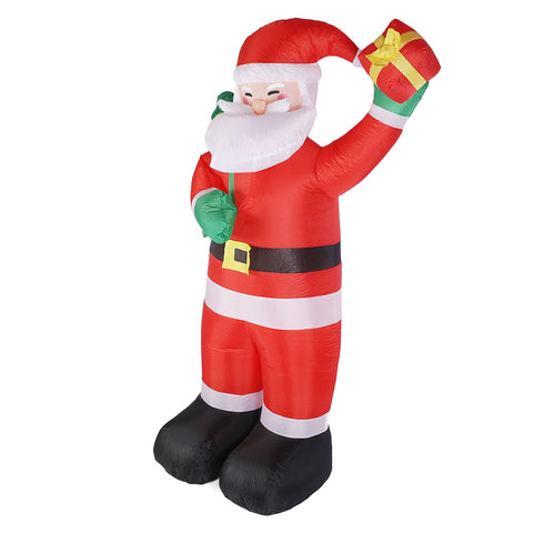 Inflatable Santa with LED Light Decorative Weatherproof Blow Up Santa Yard Standing Santa for Outdoor Lawn Garden EU Plug 220-240V In Australia - Darrahopens