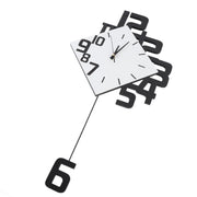 Large Wall Clock Silent Pendulum Battery Operated Non Ticking for Living Room Bedroom Office Home Decorative Wall Clock Square White Wood