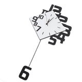 Large Wall Clock Silent Pendulum Battery Operated Non Ticking for Living Room Bedroom Office Home Decorative Wall Clock Square White Wood