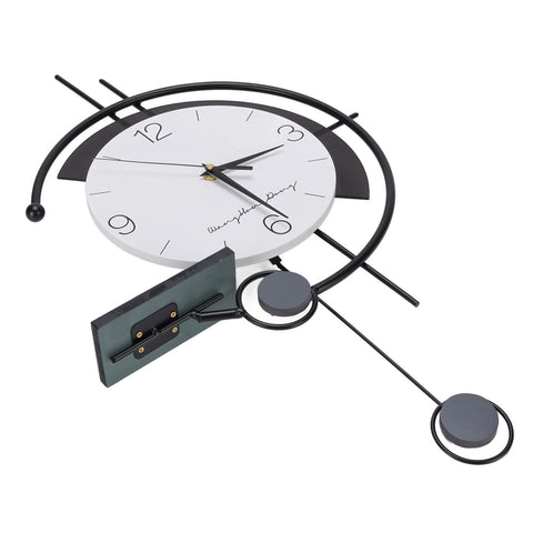 Modern Simple Wall Clock Iron Art Silent Movement Decorative Wall Clock Black White