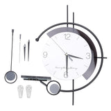 Modern Simple Wall Clock Iron Art Silent Movement Decorative Wall Clock Black White