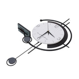 Modern Simple Wall Clock Iron Art Silent Movement Decorative Wall Clock Black White