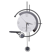 Modern Simple Wall Clock Iron Art Silent Movement Decorative Wall Clock Black White