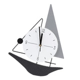 Wall Clock Modern Simple Quiet Sailboat Clock for Home Living Room Dining Room Decoration