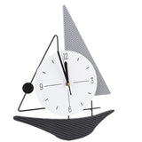 Wall Clock Modern Simple Quiet Sailboat Clock for Home Living Room Dining Room Decoration