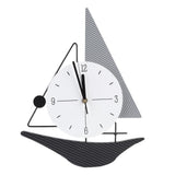 Wall Clock Modern Simple Quiet Sailboat Clock for Home Living Room Dining Room Decoration