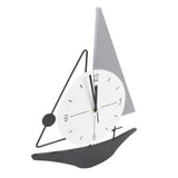 Wall Clock Modern Simple Quiet Sailboat Clock for Home Living Room Dining Room Decoration