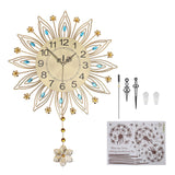 16.93in Large Wall Clock for Living Room Elegant Modern Silent Wall Clock with Pendulum Decor Battery Operated Clock Home Decoration