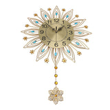 16.93in Large Wall Clock for Living Room Elegant Modern Silent Wall Clock with Pendulum Decor Battery Operated Clock Home Decoration