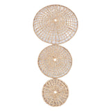 Wall Basket Decor 50cm 35cm 25cm Diameter 3D Design Handmade Round Rattan Woven Wall Ornament for Home