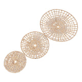 Wall Basket Decor 50cm 35cm 25cm Diameter 3D Design Handmade Round Rattan Woven Wall Ornament for Home