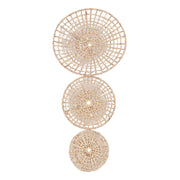 Wall Basket Decor 50cm 35cm 25cm Diameter 3D Design Handmade Round Rattan Woven Wall Ornament for Home