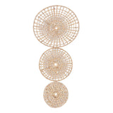 Wall Basket Decor 50cm 35cm 25cm Diameter 3D Design Handmade Round Rattan Woven Wall Ornament for Home