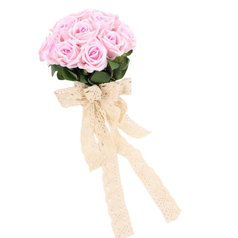 Artificial Wedding Bouquet Fade Proof Minimalist Realistic Silk Roses Bridal Bouquet for Prop Decoration Roseate