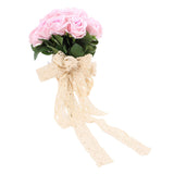 Artificial Wedding Bouquet Fade Proof Minimalist Realistic Silk Roses Bridal Bouquet for Prop Decoration Roseate